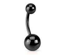 viva-adorno® Bauchnabel Piercing Banane Edelstahl Chirurgenstahl Bananabell Z497, schwarz
