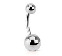 viva-adorno® Bauchnabel Piercing Banane Edelstahl Chirurgenstahl Bananabell Z497, silber