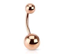 viva-adorno® Bauchnabel Piercing Banane Edelstahl rosegold Chirurgenstahl Bananabell Z419, Größe: 1,2 x 8 x 4 + 6mm