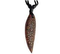 viva-adorno Halskette Surfbrett Holzanhänger graviert Baumwollband Surfer Kette Länge verstellbar HK30g, D4 Blumen Tattoo