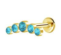viva-adorno Helix Tragus Ohr Cartilage Knorpel Piercing Stecker Türkis Opal Onyx Bogen Ohrstecker Z592, türkis/gold