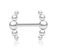 viva-adorno Nippelpiercing Brustpiercing Brustwarzenpiercing Barbell Piercing Kugel Bögen Piercingstab Hantel Z576, silber