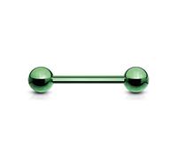 viva-adorno Universal Barbell Piercing Stab Zungenpiercing Brustpiercing Intimpiercing Stecker Hantel Edelstahl beschichtet Z310Z, 1,6x16x5mm, grün