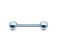 viva-adorno Universal Barbell Piercing Stab Zungenpiercing Brustpiercing Intimpiercing Stecker Hantel Edelstahl beschichtet Z310Z, 1,6x16x5mm, hellblau