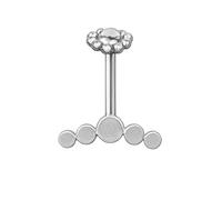 viva-adorno Vertical Helix Piercing Stecker Chirurgenstahl Bogen Cartilage Barbell 1,2mm Stab Gold & Silber Knorpelpiercing Z607b, Bogen silber