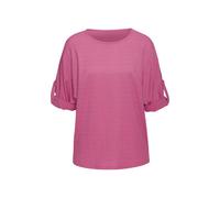 2-in-1-Shirt VIVANCE "sommerlich zum Krempeln", Damen, Gr. 36/38, pink, Crêpe, Obermaterial: 98% Polyester, 2% Elasthan, unifarben, lässig geschnitten normal, Rundhals, mit Riegel, Shirts 2-in-1 Shirt