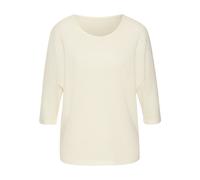 3/4-Arm-Shirt VIVANCE "mit Waffelstruktur", Damen, Gr. 32/34, beige (creme), Strick, Obermaterial: 64% Polyester, 34% Viskose, 2% Elasthan, Strukturmuster, leicht transparent, unifarben, lässig geschn