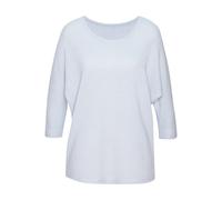 3/4-Arm-Shirt VIVANCE "aus bügelfreiem Waffelstrick", Damen, Gr. 44/46, blau (hellblau), Strick, Obermaterial: 64% Polyester, 34% Viskose, 2% Elasthan, Strukturmuster, leicht transparent, unifarben, l
