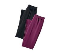Caprihose, Damen, Gr. 48/50, N-Gr, rosa (1x schwarz, 1x beere), Single Jersey, Obermaterial: 95% Baumwolle, 5% Elasthan, VIVANCE ACTIVE BY LASCANA, unifarben, Basic, eng 3/4-Länge, Hosen Caprihose, mi