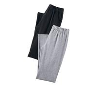 Caprihose VIVANCE ACTIVE, Damen, Gr. 32/34, N-Gr, grau (1x schwarz, 1x grau meliert), Single Jersey, Obermaterial: 95% Baumwolle, 5% Elasthan. Melange in der Packung: 60% Baumwolle, 35% Polyester, 5%