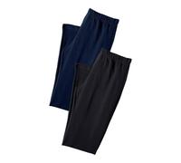 Caprileggings, Damen, Gr. 36/38, N-Gr, blau (1x marine, 1x schwarz), Single Jersey, Obermaterial: 95% Baumwolle, 5% Elasthan, VIVANCE ACTIVE BY LASCANA, unifarben, Basic, eng 3/4-Länge, Hosen, mit Gum