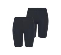 Radlerhose, Damen, Gr. 48/50, N-Gr, blau (1x marine, 1x schwarz), Single Jersey, Obermaterial: 95% Baumwolle, 5% Elasthan, VIVANCE ACTIVE BY LASCANA, unifarben, Basic, figurbetont ca. Mitte Oberschenk