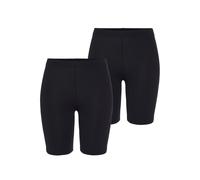 Radlerhose, Damen, Gr. 32/34, N-Gr, schwarz (2x schwarz), Single Jersey, Obermaterial: 95% Baumwolle, 5% Elasthan, VIVANCE ACTIVE BY LASCANA, unifarben, Basic, figurbetont ca. Mitte Oberschenkel, Hose
