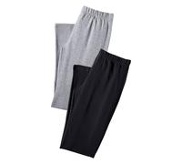 vivance active Leggings (2er-Pack) mit Gummibund, hellgrau | schwarz