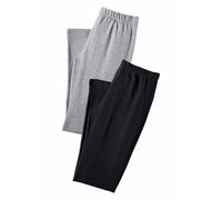 Leggings VIVANCE ACTIVE, Damen, Gr. 56/58, N-Gr, grau (hellgrau, schwarz), Single Jersey, Obermaterial: 95% Baumwolle, 5% Elasthan. Graumeliert (Obermaterial): 60% Baumwolle, 35% Polyester, 5% Elastha