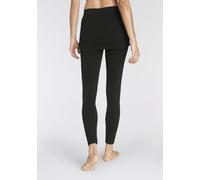 Leggings VIVANCE ACTIVE, Damen, Gr. 44/46, N-Gr, schwarz, Single Jersey, Obermaterial: 95% Baumwolle, 5% Elasthan, unifarben, Basic, bequem lang, Hosen Leggings, mit angenähtem Rock (68498513-44) schw
