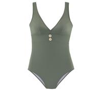 Badeanzug VIVANCE Gr. 38, Cup A/B, grün (oliv) Damen Badeanzüge Ocean Blue mit goldfarbenen Zierknöpfen (56997268-38)