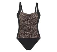 Badeanzug VIVANCE "Thora", Damen, Gr. 44, Cup B, schwarz nougat bedruckt, Recycling-Polyamid, bedruckt, Animalprint, Badeanzüge, mit modischem Leo-Print (39757927-44) schwarz nougat bedruckt