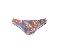 Bikini-Hose VIVANCE "Leilani", Damen, Gr. 32, N-Gr, grau (grau, bedruckt), Recycling-Polyamid, bedruckt, floral, Badehosen Bikini-Hose, mit gerafften Einsätzen (79399447-32)