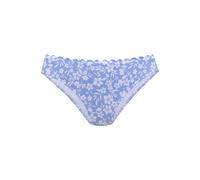 Bikini-Hose VIVANCE "Leni", Damen, Gr. 32, N-Gr, blau (himmelblau, weiß), Microfaser, bedruckt, floral, Badehosen Bikini-Hose, mit gelaserter Wellenkante (33032363-32) himmelblau, weiß