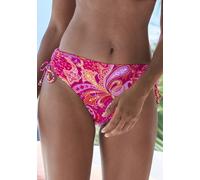 Bikini-Hose VIVANCE "Pretty", Damen, Gr. 36, N-Gr, pink (pink bedruckt), Recycling-Polyamid, Paisleymuster, bedruckt, Badehosen Bikini-Hose, seitlich regulierbar und mit modischem Paisleymuster (63066