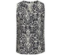 Blusentop VIVANCE, Damen, Gr. 42, blau (navy, beige bedruckt), Web, Obermaterial: 100% Viskose, bedruckt, figurumspielend hüftlang, tiefer V-Ausschnitt, Blusen Blusentop, mit V-Ausschnitt und Ethnomus