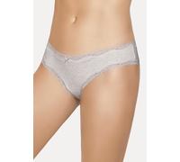 Brasilslip VIVANCE Gr. 40/42, bunt (anthrazit meliert, beige meliert, flieder, eukalyptus, navy), Damen, Obermaterial: 95% Baumwolle, 5% Elasthan. Spitze: 90% Polyamid, 10% Elasthan, unifarben, melier