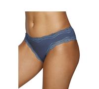 Brasilslip VIVANCE Gr. 44/46, blau (creme bedruckt, uni, navy uni) Damen Unterhosen (92524569-44) creme bedruckt, blau uni, navy uni