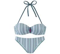 VIVANCE Bügel-Bandeau-Bikini Damen blau bedruckt Gr.36 Cup D