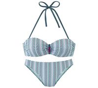 VIVANCE BY LASCANA Bügel-Bandeau-Bikini Damen blau bedruckt Gr.38 Cup D