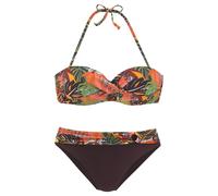 VIVANCE Bügel-Bandeau-Bikini Damen braun-bedruckt Gr.42 Cup E