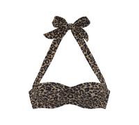 VIVANCE Bügel-Bandeau-Bikini-Top Damen schwarz nougat bedruckt Gr.38 Cup D