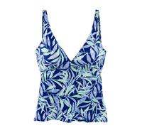 VIVANCE Bügel-Tankini-Top Damen blau bedruckt Gr.48 Cup D