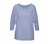 3/4-Arm-Shirt VIVANCE "mit sommerlicher Waffelstruktur", Damen, Gr. 36/38, blau (hellblau), Strick, Obermaterial: 64% Polyester, 34% Viskose, 2% Elasthan, Strukturmuster, leicht transparent, unifarben
