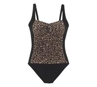 Badeanzug VIVANCE "Thora", Damen, Gr. 40, Cup C, schwarz (schwarz nougat bedruckt), Recycling-Polyamid, bedruckt, Badeanzüge Badeanzug, mit modischem Leo-Print (87198208-40) schwarz nougat bedruckt
