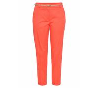 Chinohose VIVANCE, Damen, Gr. 38, N-Gr, orange (papaya), Web, Obermaterial: 98% Baumwolle, 2% Elasthan. Gürtel: 100% Polyurethan, unifarben, casual, figurumspielend knöchellang, Hosen, in klassischer
