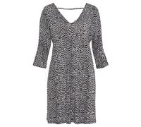 Jerseykleid VIVANCE, Damen, Gr. 46, N-Gr, schwarz-weiß (schwarz, weiß bedruckt), Single Jersey, Obermaterial: 100% Viskose, animal-print, bedruckt, figurumspielend kniefrei, tiefer V-Ausschnitt, Kleid