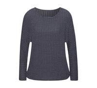 Langarmshirt VIVANCE "aus sommerlicher Strickqualität", Damen, Gr. 48/50, pink (navy, koralle), Feinstrick, Obermaterial: 68% Viskose (LENZING™ ECOVERO™), 30% Polyester, 2% Elasthan, gemustert, figuru