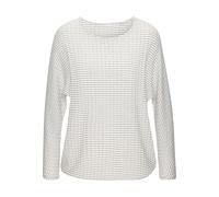 Langarmshirt VIVANCE "aus strukturierter Strickqualität", Damen, Gr. 32/34, creme, schwarz, Strick, Obermaterial: 68% Viskose (LENZING™ ECOVERO™), 30% Polyester, 2% Elasthan, gemustert, figurumspielen