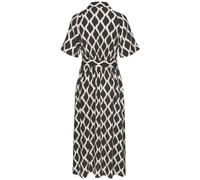 Hemdblusenkleid VIVANCE, Damen, Gr. 34, N-Gr, schwarz, beige bedruckt, Web, Obermaterial: 100% Viskose, bedruckt, figurumspielend ca. Mitte Wade, Rundhals, Raglanärmel, Kleider, mit grafischem Muster 