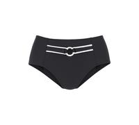 Highwaist-Bikini-Hose VIVANCE "Lorena", Damen, Gr. 38, N-Gr, schwarz, Recycling-Polyamid, unifarben, Badehosen, mit kontrastfarbenem Piping (49769439-38) schwarz