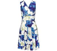 Jerseykleid VIVANCE, Damen, Gr. 40, N-Gr, blau, grün, creme bedruckt, Jersey, Obermaterial: 95% Polyester, 5% Elasthan, bedruckt, modisch, figurumspielend kniefrei, tiefer V-Ausschnitt, ohne Ärmel, Kl