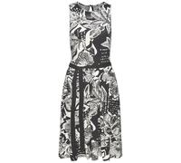 Jerseykleid VIVANCE, Damen, Gr. 46, N-Gr, schwarz (schwarz, creme bedruckt), Jersey, Obermaterial: 95% Viskose, 5% Elasthan, bedruckt, modisch, figurumspielend kniefrei, Rundhals, ohne Ärmel, Kleider,