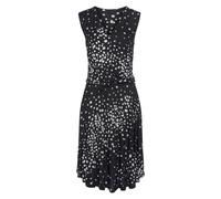 Jerseykleid VIVANCE Gr. 42, N-Gr, schwarz-weiß (schwarz, weiß, bedruckt), Damen, Obermaterial: 100% Viskose, gepunktet, Kleider, mit Punktedruck und V-Ausschnitt, elegantes Sommerkleid (39856929-42) s