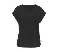Kurzarmbluse VIVANCE, Damen, Gr. 40, schwarz, Web, Obermaterial: 100% Polyester, unifarben, figurumspielend hüftlang, Rundhals, Aufschlag, Blusen, in extra weiter Form, Schlupfbluse (13507956-40) schw