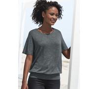 VIVANCE BY LASCANA Kurzarmshirt Damen graugrün, schwarz Gr.44/46