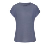 Kurzarmshirt VIVANCE "mit modischer Waffelstruktur", Damen, Gr. 32/34, blau (indigo), Strick, Obermaterial: 64% Polyester, 34% Viskose, 2% Elasthan, leicht transparent, unifarben, modisch, bequem, Run