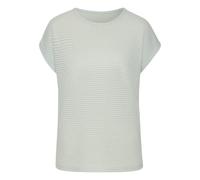 Kurzarmshirt VIVANCE BY LASCANA "aus bügelfreiem Waffelstrick", Damen, Gr. 40/42, grün (mint), Strick, Obermaterial: 64% Polyester, 34% Viskose, 2% Elasthan, leicht transparent, unifarben, bequem, Run