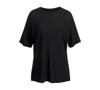 Kurzarmshirt VIVANCE "mit Lochstrickmuster", Damen, Gr. 32/34, schwarz, Feinstrick, Obermaterial: 85% Viskose (LENZING™ ECOVERO™), 15% Polyester, unifarben, lässig geschnitten normal, Rundhals, Shirts