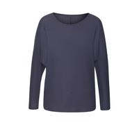 Langarmshirt VIVANCE "in modischer Struktur-Optik", Damen, Gr. 44/46, blau, Strick, Obermaterial: 55% Polyester (REPREVE), 42% Viskose, 3% Elasthan, Strukturmuster, figurumspielend, Rundhals, Shirts L